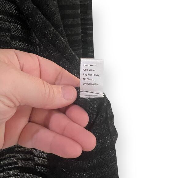 Ming Wang Women's Petite Large PL Open Cardigan Sweater Long Black Metallic - Picture 6 of 9